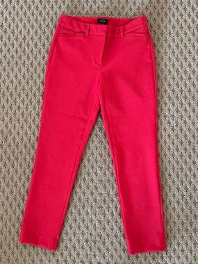 WHBM Slim Crop Red Dress Pants